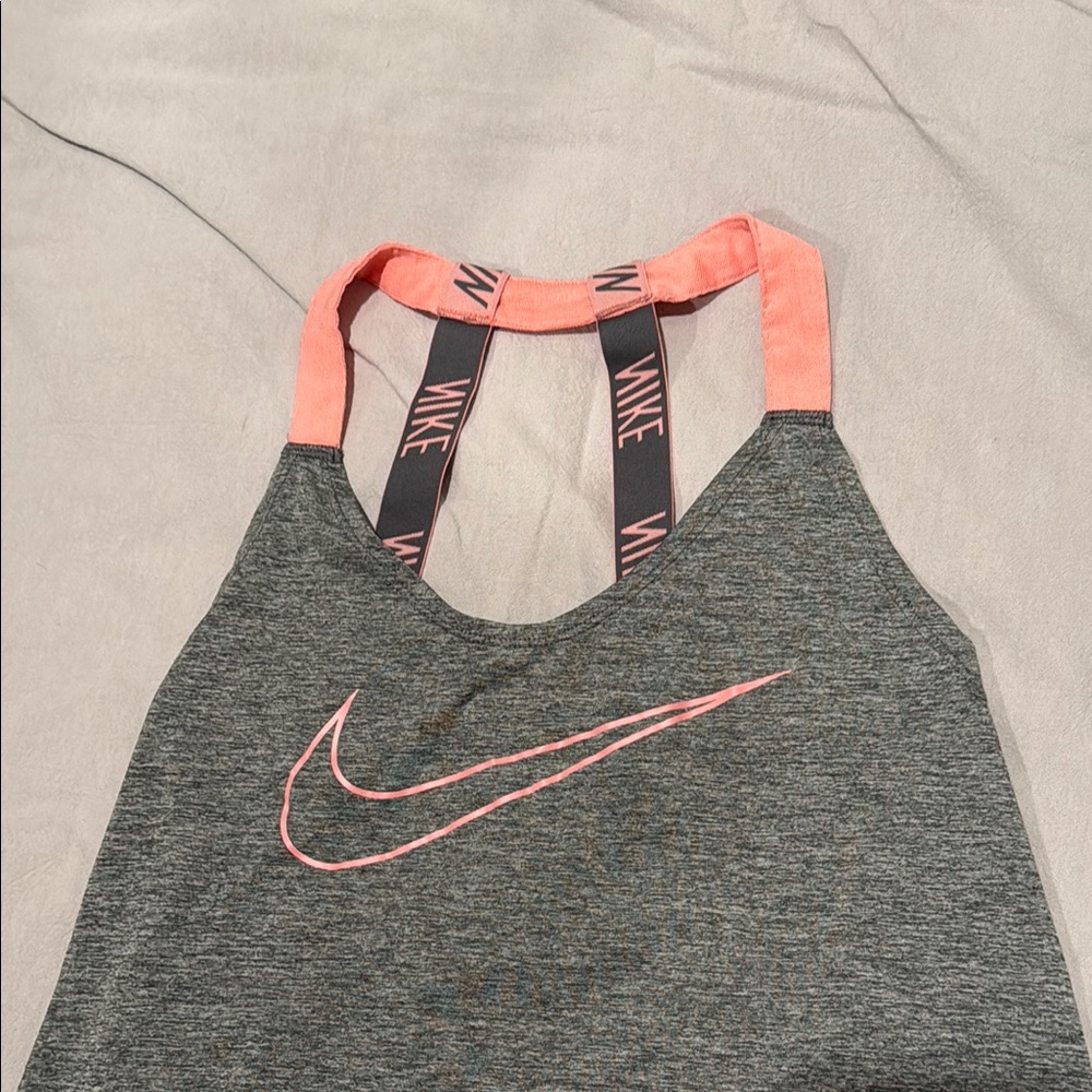2/$20 Nike Women's Charcoal and Coral Tank Top